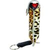 Pepper Shot 1.2% MC 1/2 oz fashion leatherette holster and Quick Release Key Chain leopard black/orange